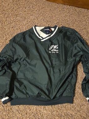 Sport-Tek Navy Jacket with White Trim and Red Stitching